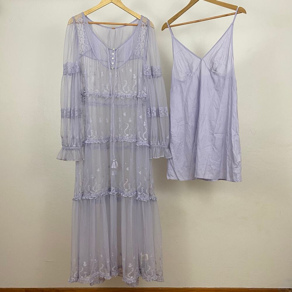 Free People Stevie Maxi Dress - Lavender Blue - Size Medium